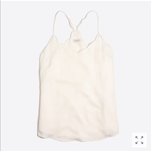 J Crew Size 12 Scalloped Cami Marine Salt